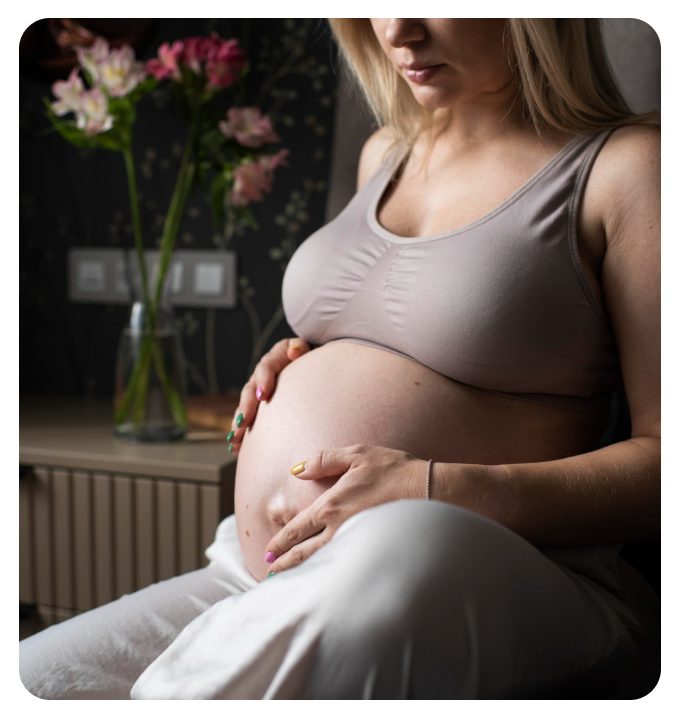 Pregnant surrogate in her third trimester